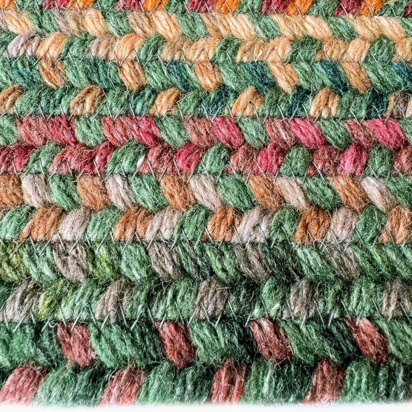 American Heritage Green Multi 7'0"X7'0" round Braided Rug