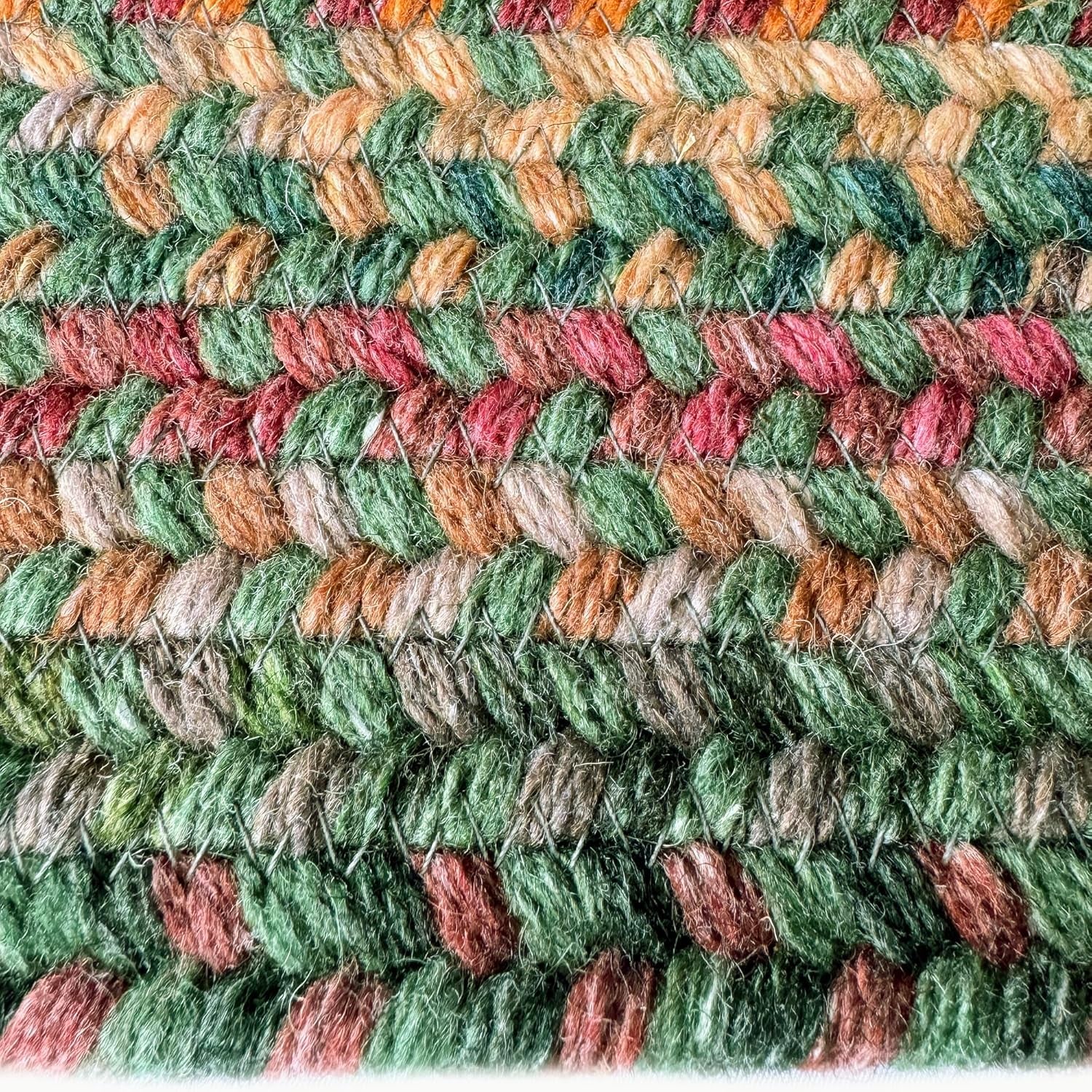 American Heritage Green Multi 4' 0" X 6' 0" Oval Braided Rug