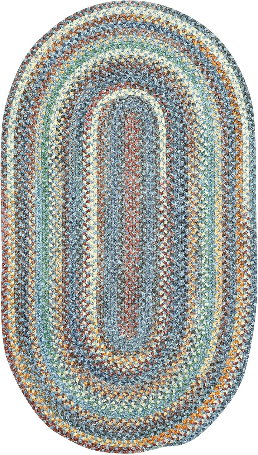 American Heritage Legacy Blue 2'0"X4'0" Oval Braided Rug