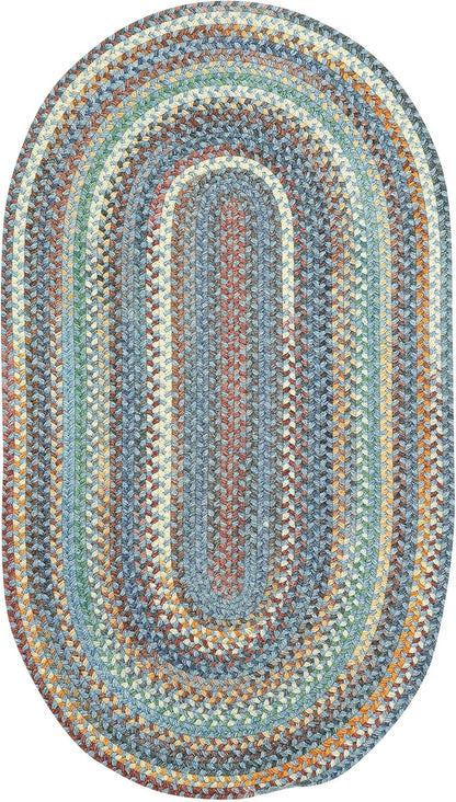 American Heritage Legacy Blue 2'0"X4'0" Oval Braided Rug