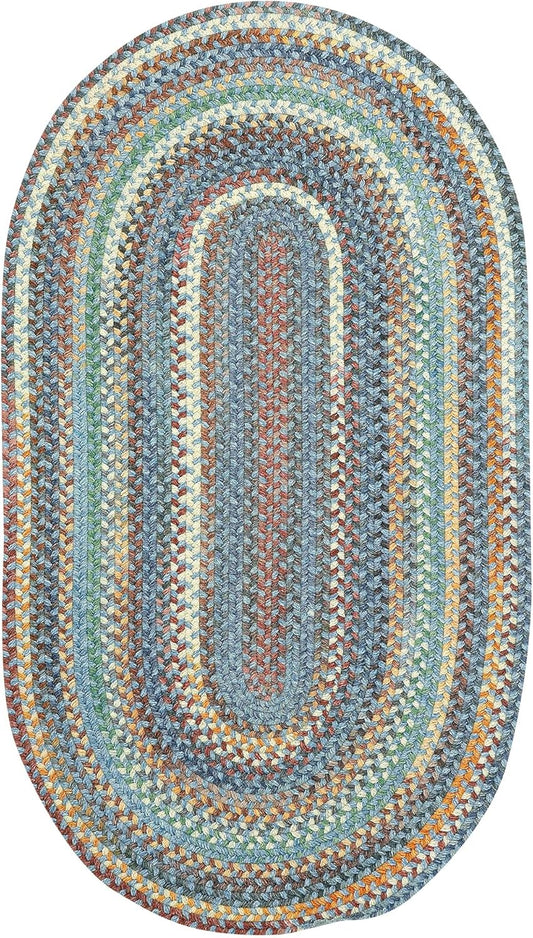 American Heritage Legacy Blue 2'0"X4'0" Oval Braided Rug
