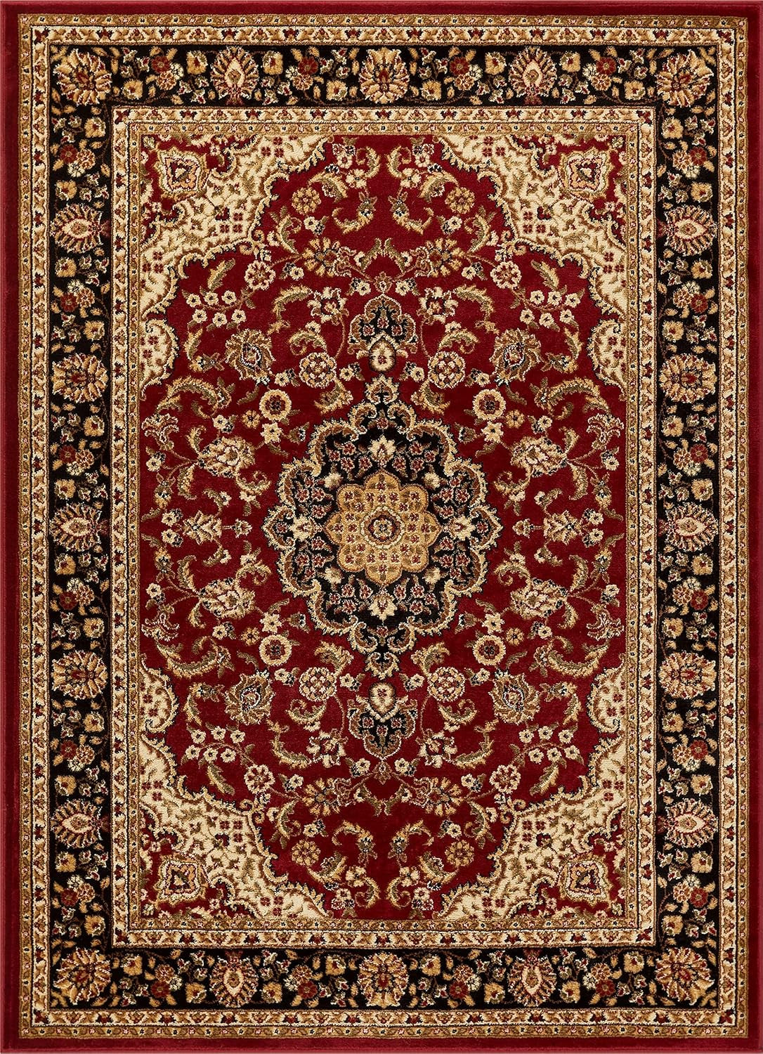 Barclay Medallion Kashan Red Traditional Area Rug 6'7'' X 9'6''