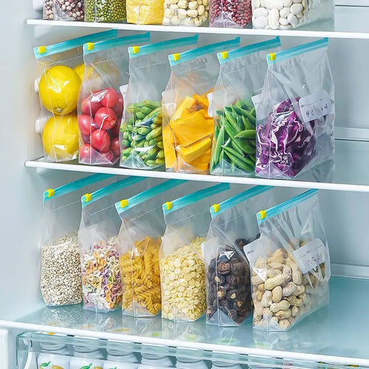 Reusable Food Storage Bags Bpa-Free Freezer Bags Leak-Proof Fresh Seal Bag Ziplock Storage Bags