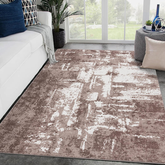 Hampstead Abstract Area Rug - Medium Pile, Modern Area Rug, Beige / 8 X 10