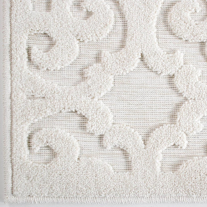 Orian Sculpted 4704 Indoor/Outdoor High-Low Debonair Natural Area Rug, 5'2" X 7'6", Ivory