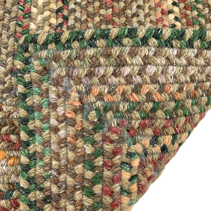 American Heritage Tan Multi 7' 0" X 9' 0" Concentric Rectangle Braided Rug
