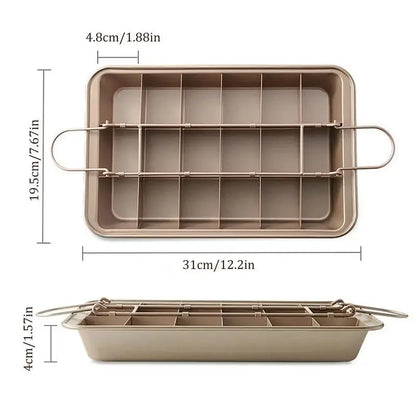 1Pc Baking Dishes Non-Stick Bakeware Square Brownie Pan Bread Cake Pans Lattice Chocolate Dessert Cake Mold Kitchen Baking Pan