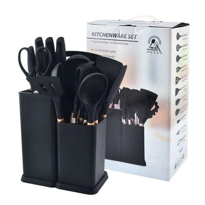 Kitchen Utensils Set, 19Pcs/Set Silicone Kitchen Utensils Set, Household Cutting Cooking Utensils Set, Home Kitchen Supplies