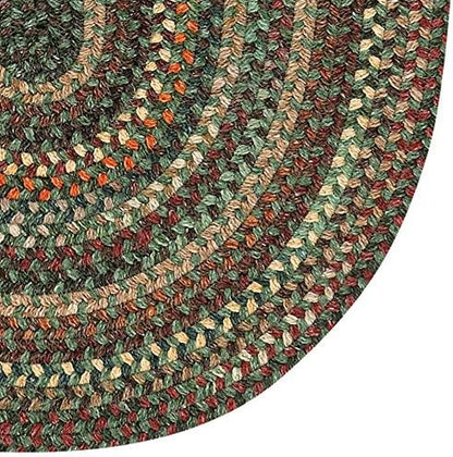 American Heritage Green Multi 4' 0" X 6' 0" Oval Braided Rug