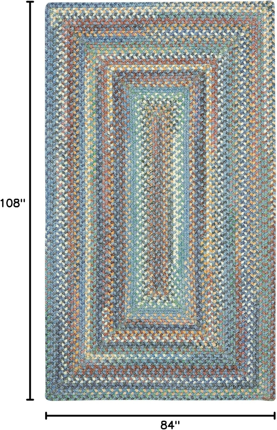 American Heritage Legacy Blue 7' 0" X 9' 0" Concentric Rectangle Braided Rug
