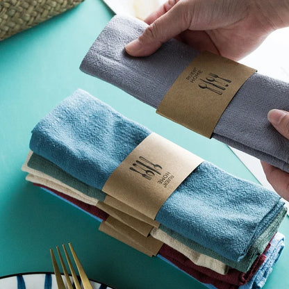 Nordic Cotton Linen Tea Napkin, Table Handkerchief, Cloth for Dinner Party, Restaurant Bowl, Teapot Cleaning Towel