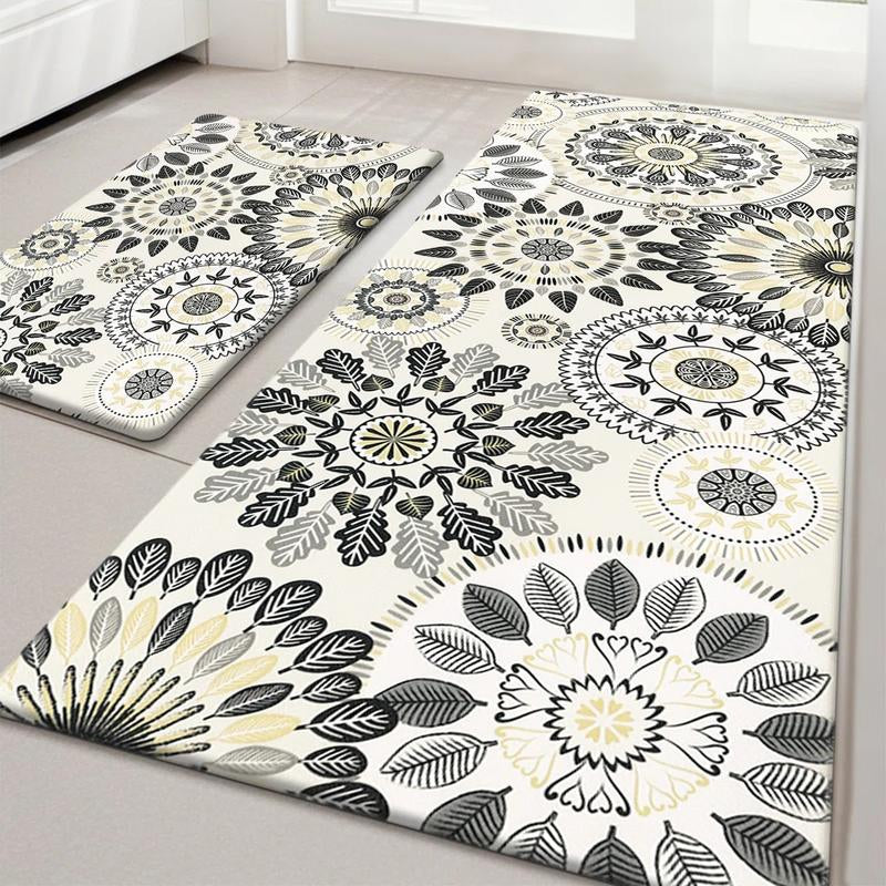 [Fallfreshness] HEBE anti Fatigue Kitchen Rug Sets 2 Piece Non Slip Kitchen Mats for Floor Cushioned Kitchen Rugs and Mats Waterproof Comfort Standing Mat Runner for Kitchen, Home Office, Sink, Laundry