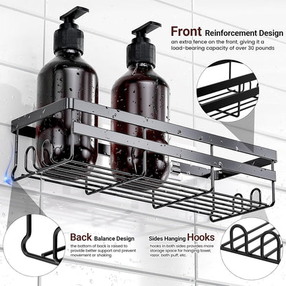 Shower Caddies 2 Pack - Adhesive Hanging Shower Shelf - Bathroom Organizers and Storage, No Drilling Stainless Shower Shelves for Home Decor, Bathroom Accessories