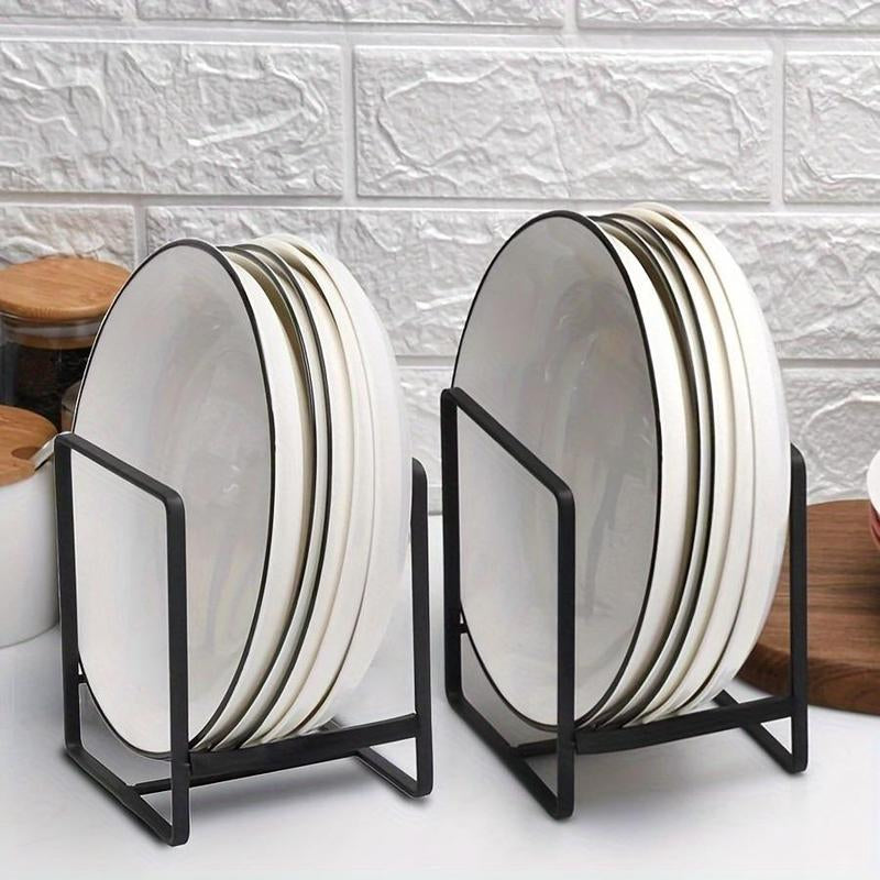 Stainless Steel Dish Rack, 2 Counts/Set Space Saving Vertical Plate Holder, Kitchen Storage Rack, Kitchen Cabinet Organizers, Kitchen Organizer for Plates, Cutting Boards, Pot Lids, Kitchen Utensils Holder, Kitchen Organization