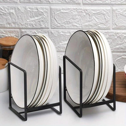 Stainless Steel Dish Rack, 2 Counts/Set Space Saving Vertical Plate Holder, Kitchen Storage Rack, Kitchen Cabinet Organizers, Kitchen Organizer for Plates, Cutting Boards, Pot Lids, Kitchen Utensils Holder, Kitchen Organization