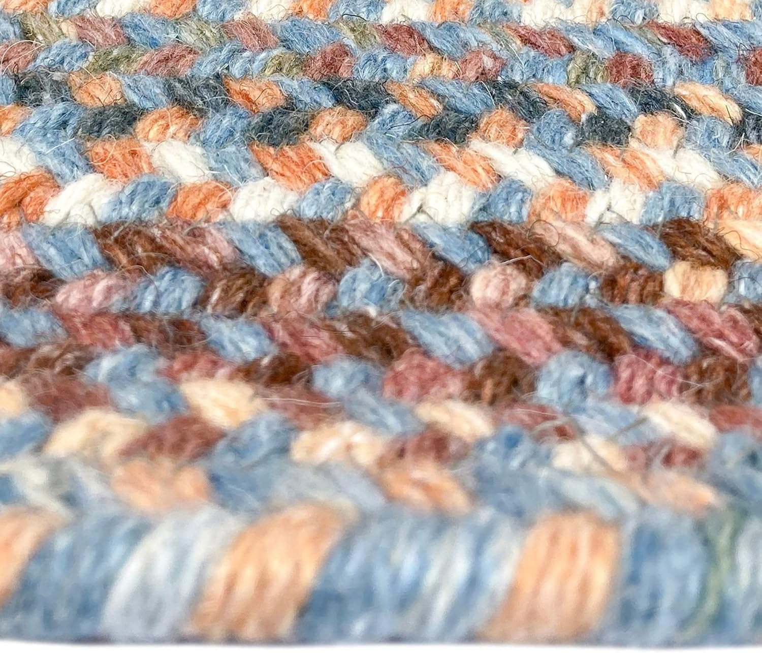 American Heritage Legacy Blue 5' 0" X 8' 0" Concentric Rectangle Braided Rug