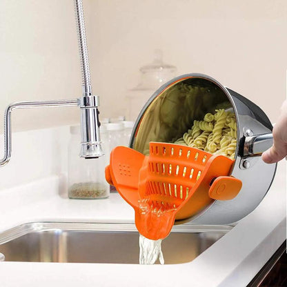 Adjustable Pasta Silicone Clip-On Food Strainer