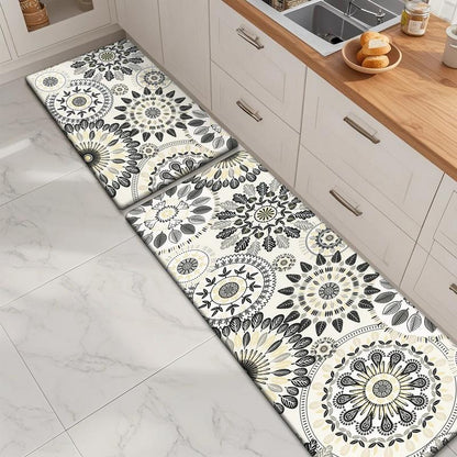 [Fallfreshness] HEBE anti Fatigue Kitchen Rug Sets 2 Piece Non Slip Kitchen Mats for Floor Cushioned Kitchen Rugs and Mats Waterproof Comfort Standing Mat Runner for Kitchen, Home Office, Sink, Laundry