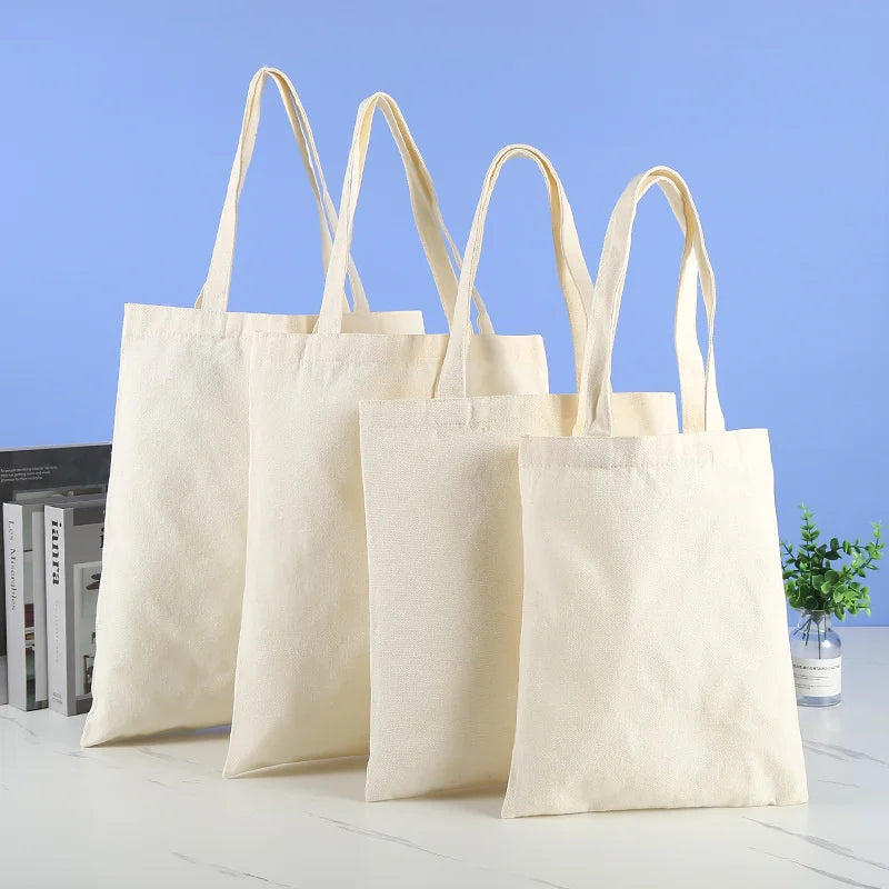 Large Capacity Canvas Shopping Bags DIY Painting Pattern Handbag Folding Eco-Friendly Cotton Tote Bags