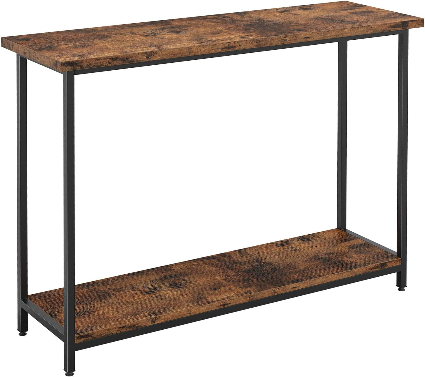 Sofa Table for Entryway, 43" Narrow Console Table with Shelf, Wood Entry Table for Living Room,Hallway, Foyer, Industrial Home Furniture Vintage Brown