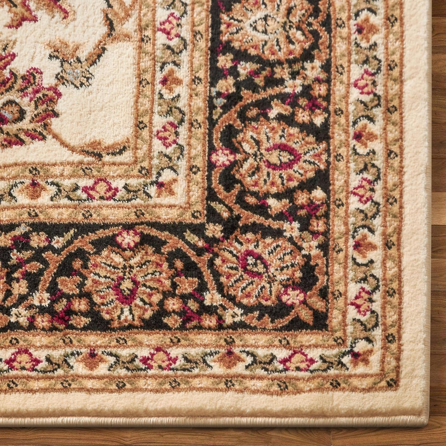 Barclay Collection Sarouk Ivory 6X9 Area Rug - for Living Room, Bedroom, and Dining Room