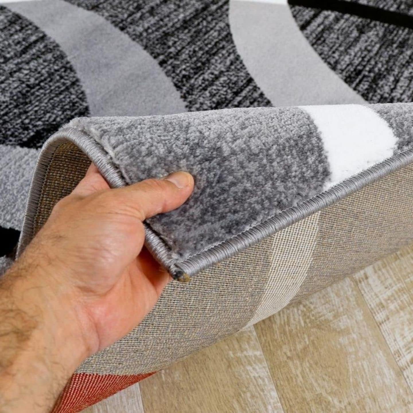 Luxe Weavers Victoria Collection 3895 Gray 2X8 Modern Abstract Geometric Stain Resistant Area Rug
