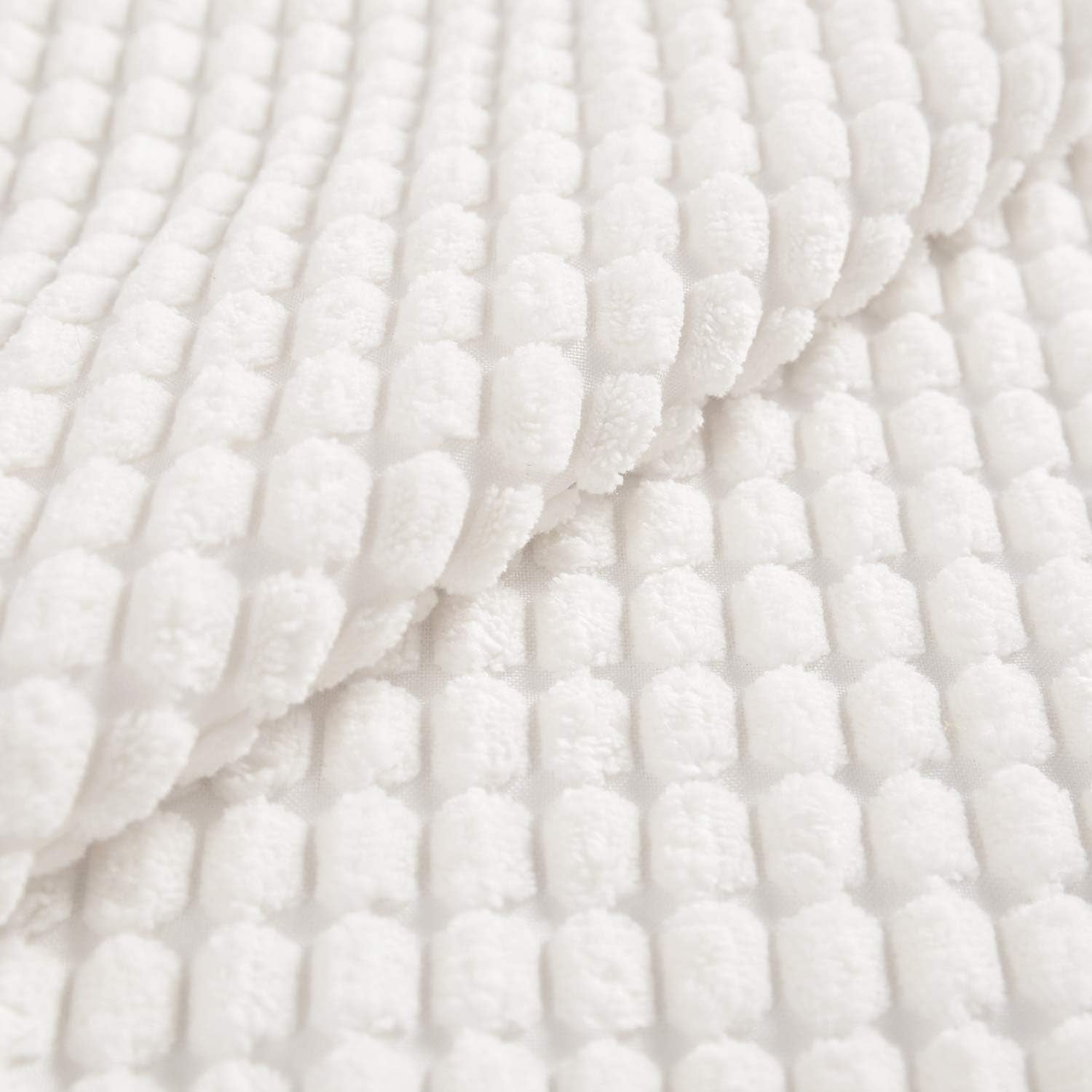 Pack of 2, Corduroy Soft Decorative Square Throw Pillow Cover Cushion Covers Pillowcase, Home Decor Decorations for Sofa Couch Bed Chair 16X16 Inch/40X40 Cm (Granules Cream White)