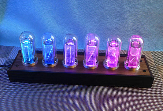 Led Pseudo Glow Tube Clock Retro Clock Atmosphere Lamp Luminous Clock Alarm Clock Living Room Decoration Gift