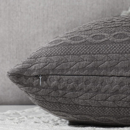 Pack of 2 Super Soft Decorative Throw Pillow Covers Square Cushion Cases Pillowcases for Couch Sofa Bedroom Car Modern Embossed Patterned,18 X 18 Inch,Grey