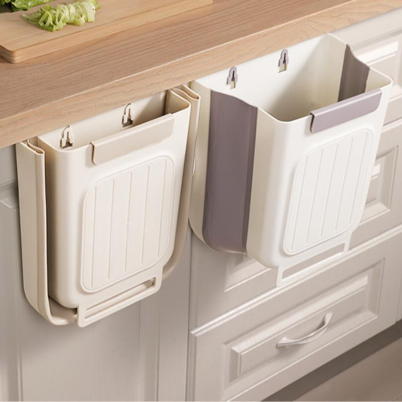 Foldable Kitchen Trash Can, 1 Count Hanging Garbage Storage Bucket, Kitchen Bin, Space-Saving Kitchen Accessory for Home, Kitchen Waste