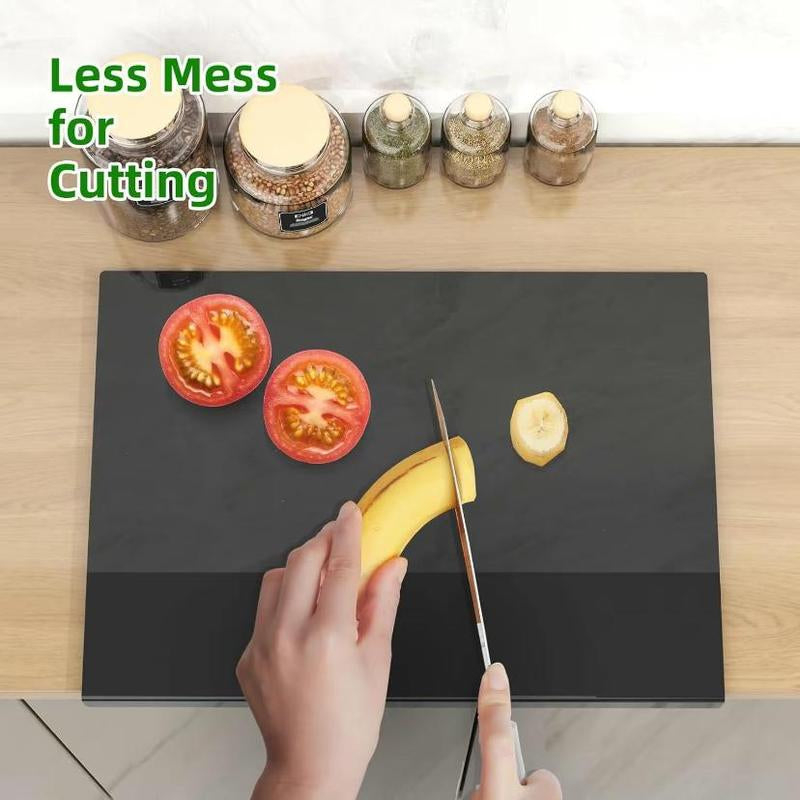Modern Acrylic Cutting Board, 1 Box Black Non-Slip Durable Kitchen Chopping Board, Kitchen Accessories, Household Kitchen Products, Kitchen Gifts, Stylish Kitchenware