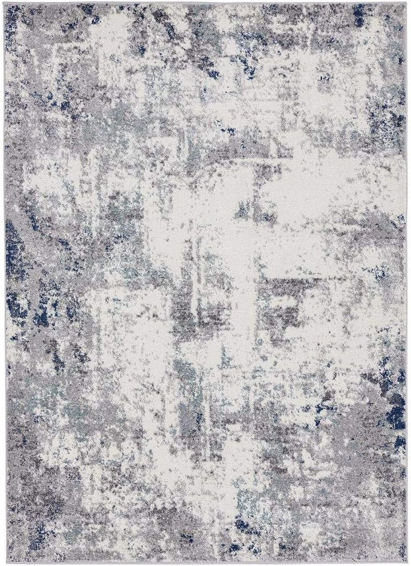 Hampstead Abstract Area Rug - Medium Pile, Modern Area Rug, Ivory / 8 X 10