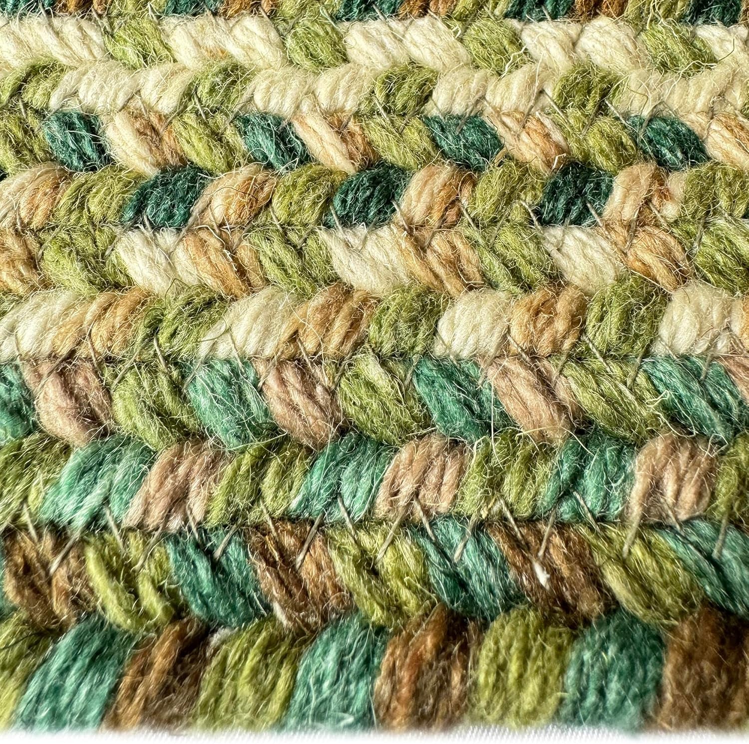 American Heritage Sage 0' 24" X 0' 36" Concentric Rectangle Braided Rug