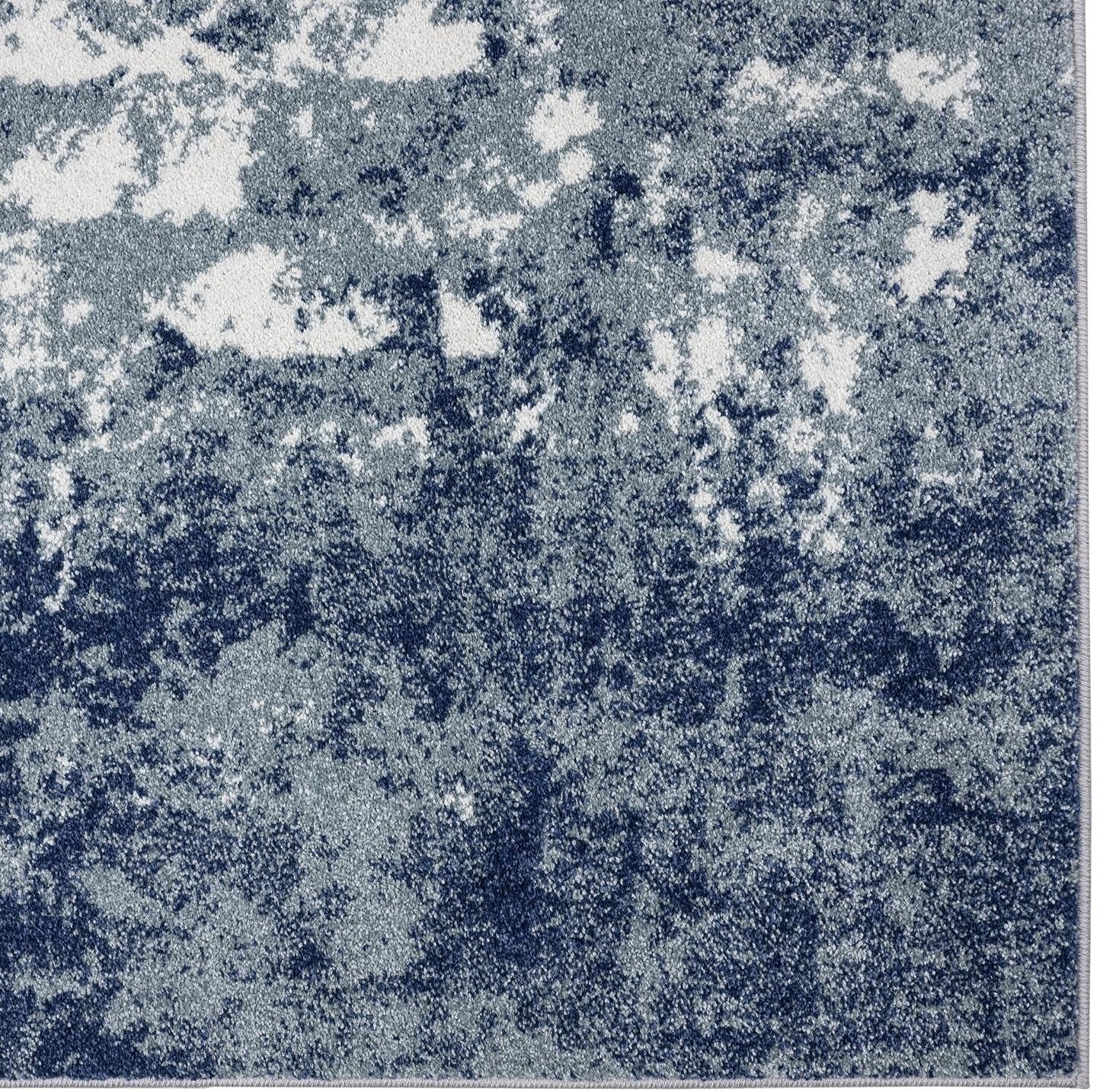Abstract Modern Area Rug, Blue 6X9