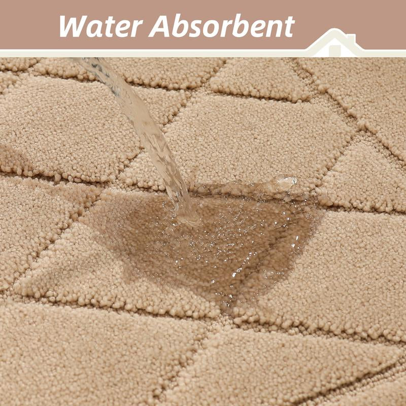 Beqhause Pattern Kitchenmat Set of 2 Soft Washable Kitchen Rugs, 20”X30” & 20”X48”, Self Adhesive No Sliding, Soft and Absorbent Tiktok Shop