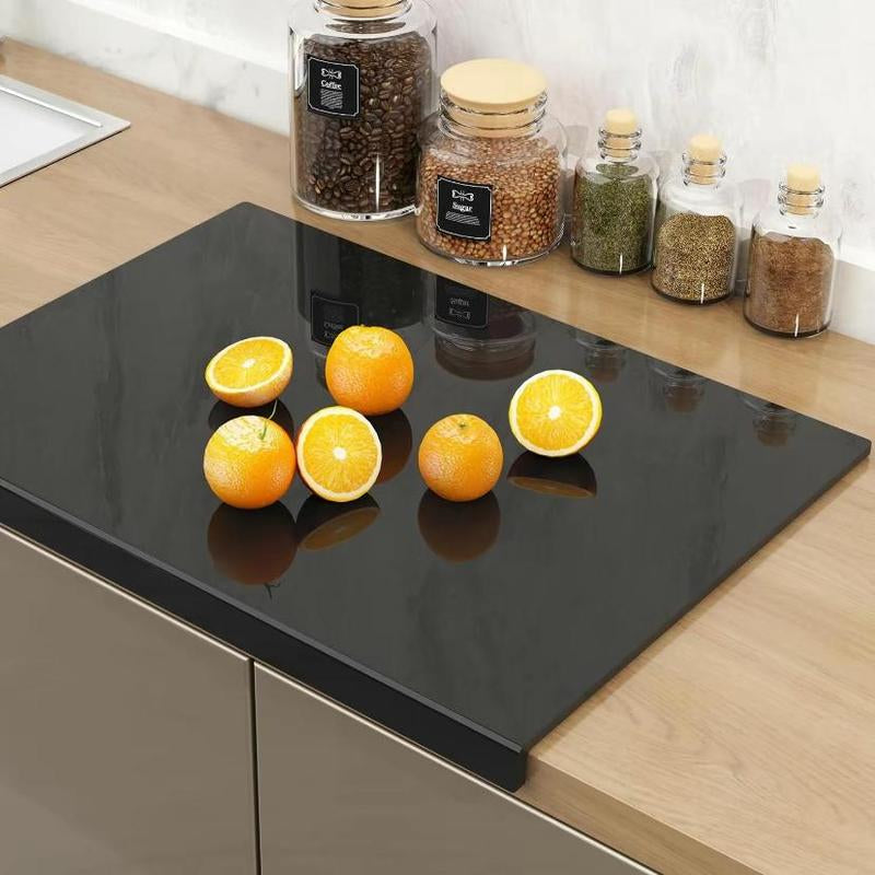 Modern Acrylic Cutting Board, 1 Box Black Non-Slip Durable Kitchen Chopping Board, Kitchen Accessories, Household Kitchen Products, Kitchen Gifts, Stylish Kitchenware