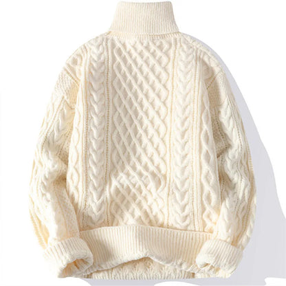 High Quality Mens Turtleneck Sweaters Pullover Solid Color Knitted Sweater Men Casual Pullovers Autumn Winter Warm Knitwear Man