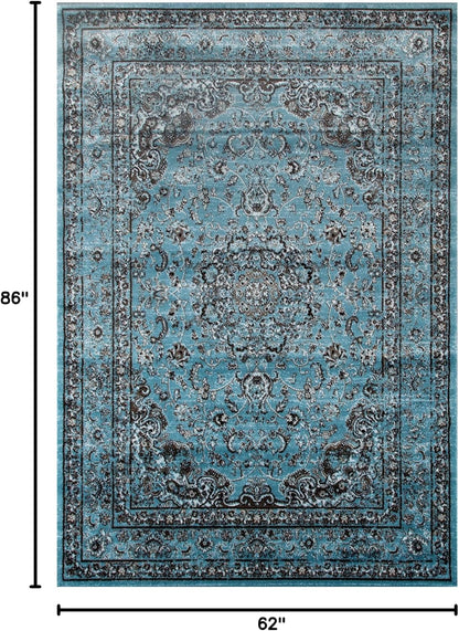 3212 Distressed Blue 5'2X7'2 Oriental Area Rug Carpet