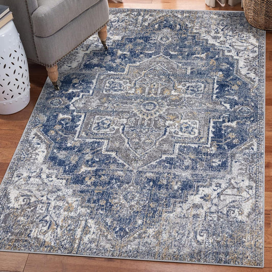 Hampstead Oriental Yellow with Blue 8X10 Area Rug 5623