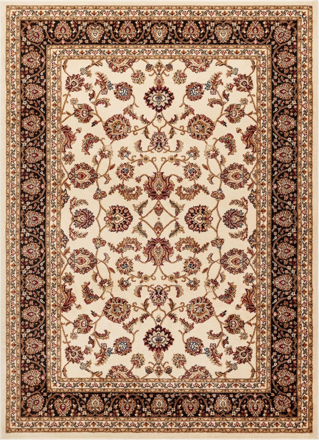 Barclay Collection Sarouk Ivory 6X9 Area Rug - for Living Room, Bedroom, and Dining Room