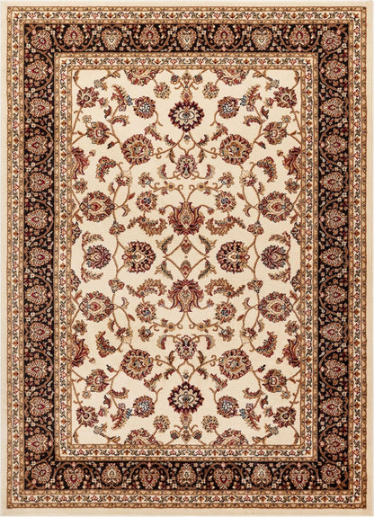 Barclay Collection Sarouk Ivory 6X9 Area Rug - for Living Room, Bedroom, and Dining Room