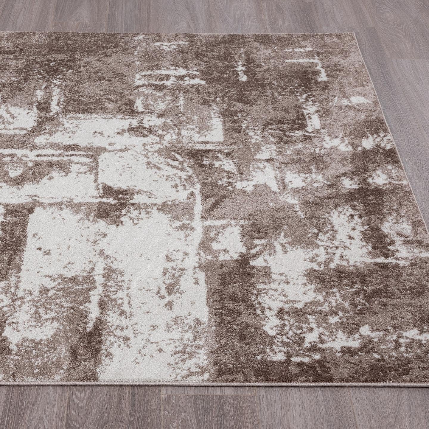 Hampstead Abstract Area Rug - Medium Pile, Modern Area Rug, Beige / 8 X 10