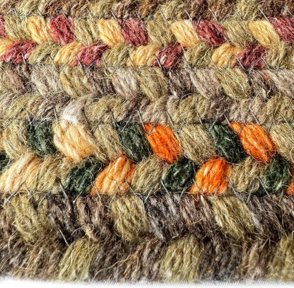 American Heritage Tan Multi 7' 0" X 9' 0" Concentric Rectangle Braided Rug