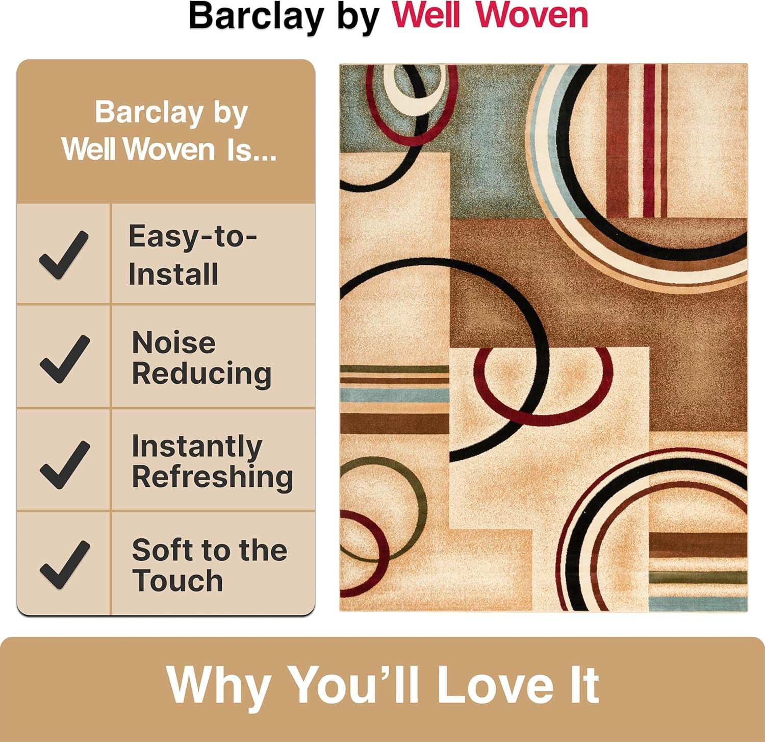 Barclay Arcs & Shapes Ivory Modern Geometric Area Rug 2'3" X 3'11"