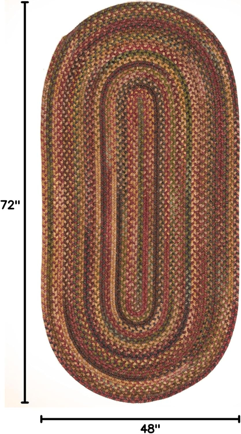 American Heritage Woodstone 4' 0" X 6' 0" Oval Braided Rug