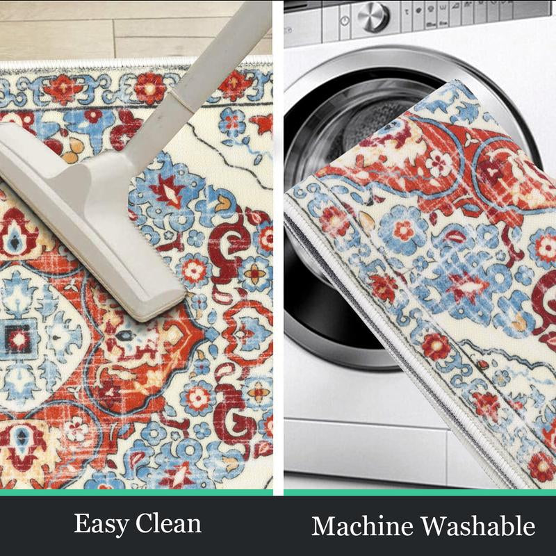 [Fallfreshness] HEBE Washable Farmhouse Kitchen Rugs Sets of 3 Non Slip Kitchen Rugs and Mats Boho Kitchen Mats for Floor Kitchen Runner Rug Kitchen Carpet Rug Runner for Hallways Kitchen Laundry