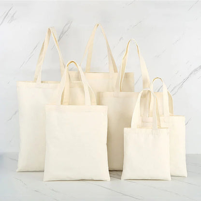 Large Capacity Canvas Shopping Bags DIY Painting Pattern Handbag Folding Eco-Friendly Cotton Tote Bags