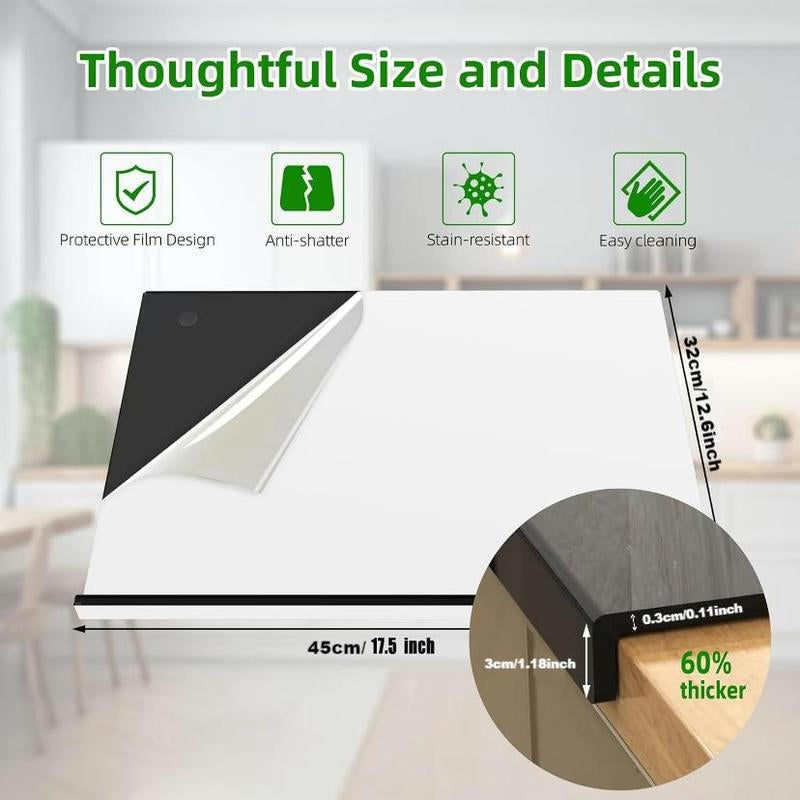Modern Acrylic Cutting Board, 1 Box Black Non-Slip Durable Kitchen Chopping Board, Kitchen Accessories, Household Kitchen Products, Kitchen Gifts, Stylish Kitchenware