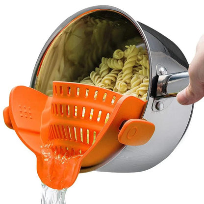 Adjustable Pasta Silicone Clip-On Food Strainer