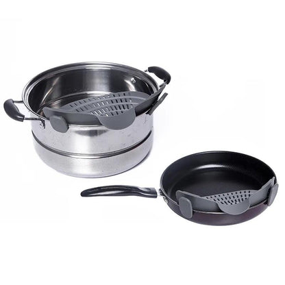 Adjustable Pasta Silicone Clip-On Food Strainer